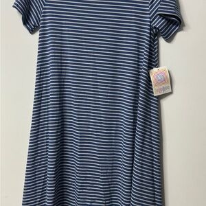 Lularoe Carly - Blue Striped Dress